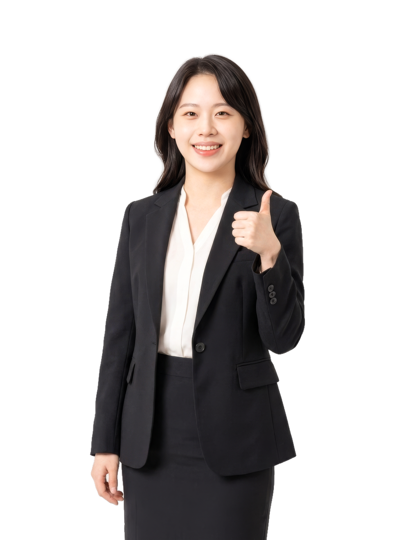 엄지손가락을 들어 보이는 보닥 가족간병 상담사